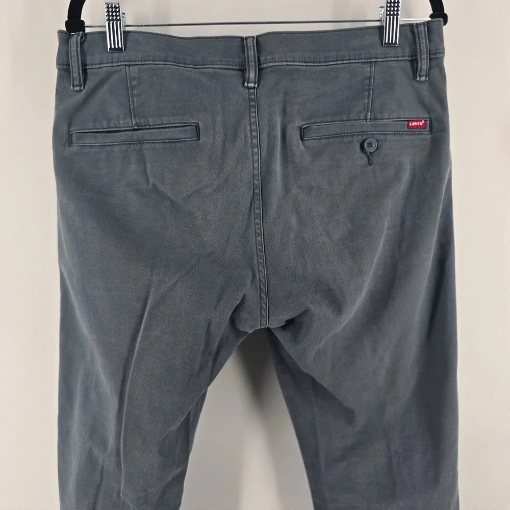 Levis XX Chino Pants Mens 32 Slate Blue Standard Taper Stretch Cotton Trousers